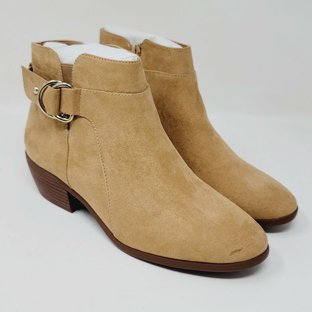 TOETOS Women's Ankle Boots Sz 7.5 M Boston-03 Tan Side Zip